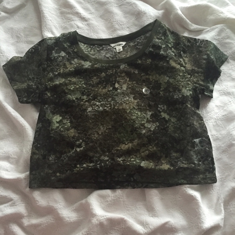 Map To Mars Aeropostale‎ Camo Crop Top S / XL - Picture 3 of 5